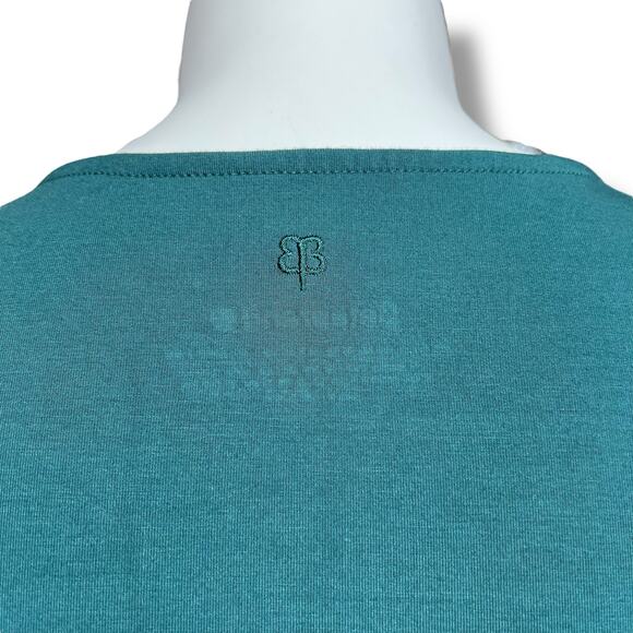 Betabrand Womens Swing Top Shirt Blouse Split Sleeve Scoop Neck Stretch Teal XL - Picture 4 of 8